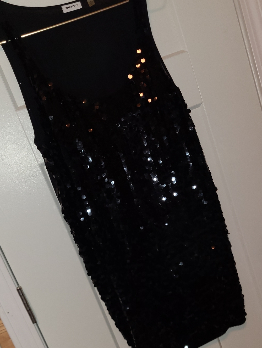 DKNY Black Sequin Tank Dress